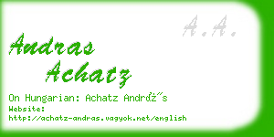 andras achatz business card